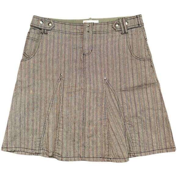 VTG Urban Outfitters Khaki Hairbone 100% Cotton Flare Knee Height Skirt Size 9 - Picture 1 of 5